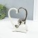 Souvenir Ceramics "Elephant with an elephant. Heart" White with silver 7.3x17.5x22 cm