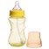 A bottle for feeding, a wide throat, medium flow, 300 ml., Yellow color, +3 months