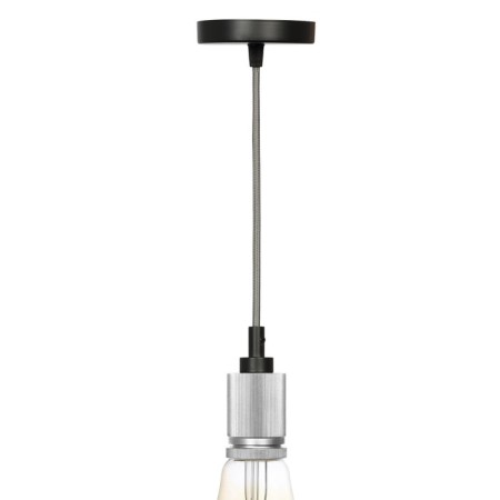 Lamp E27, wire 1 m, chromium color-4