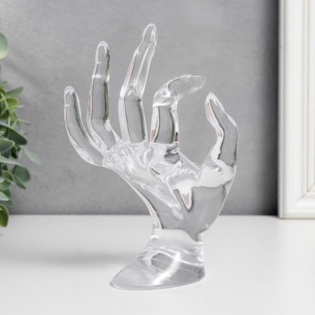 Souvenir polystone stand for jewelry "Hand" transparent 16.5x8 cm-4