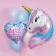 Foil ball 26 "Unicorn", figure, individual packaging