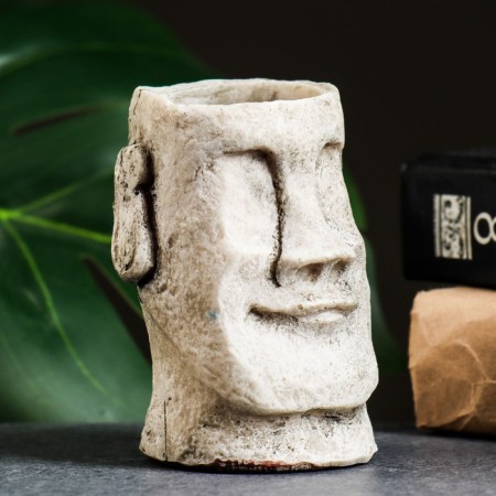 Kashpo - Vase "Island of Easter" Gray Stone, 10x7x8cm-1