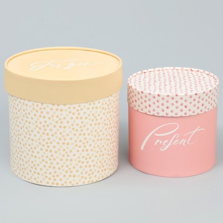 Set of hats 2 in 1, gift packaging, “points”, 13 x 13 cm, 16 x 16 cm-1