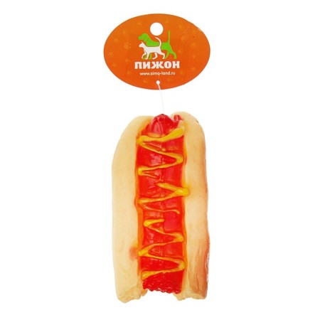 Brying toy "Under-eaten hot dog" for dogs, 12 cm-3