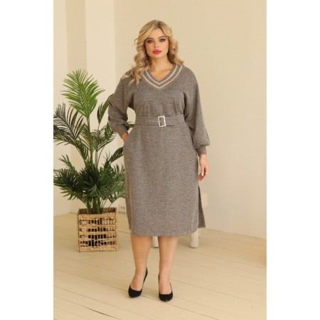 Women's dress, size 54, beige color-4