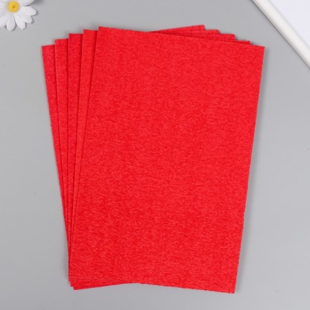 Foamiran terry "red" 2 mm (set of 5 sheets) A4 format format-1