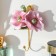 Decorative polystone hook, metal "pink poppies" 11.3x9 cm
