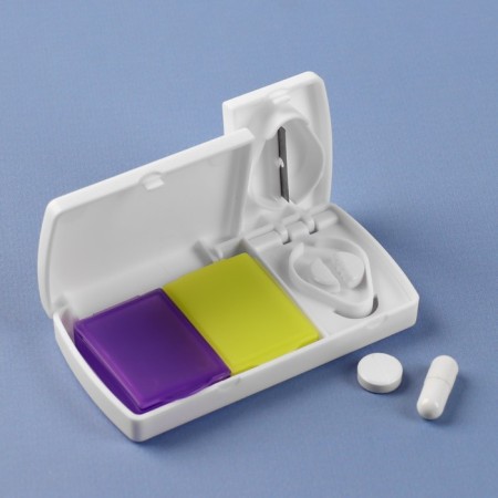A tabletire with a divider, 2 sections, 9.5 × 5 × 1.5 cm, white/yellow/purple color-2
