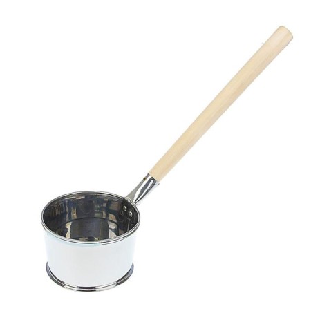 Stainless steel bathhouse, 1.2l, 45 cm, with a wooden pen, "Dobroparov"-3