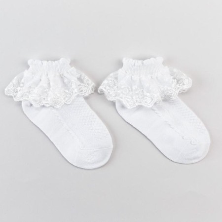 Children's socks with ruffles, white color, size 18-20 (29-31)