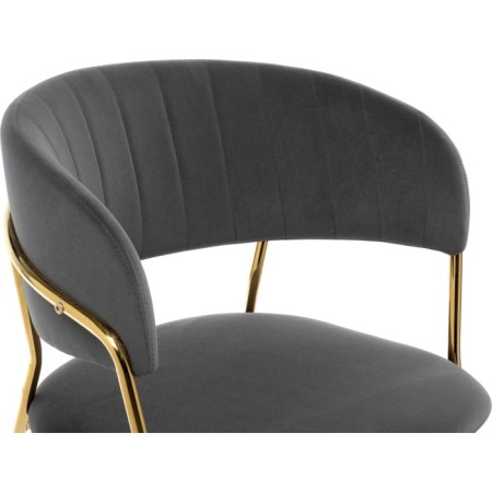 CHAMELIA chair Kamelia metal/velor, gold/gray 57x55x80 cm-2