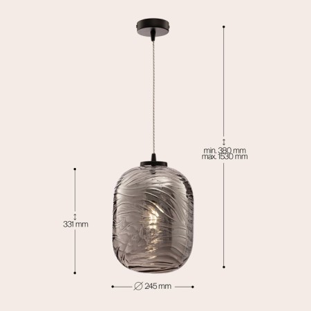 Suspended Maytoni Dunas Pendant P058PL-01B, 24.5x24.5x33.1 cm, E27, 60W, brown-5