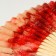 Fan bamboo, textile h = 23 cm "evening on the river" red, with a brush