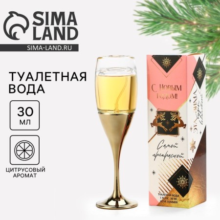Toilet water glass for the New Year "Happy New Year", 30 ml