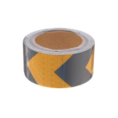 Reflective tape, self-adhesive, black and yellow, 5 cm x 5 m-2