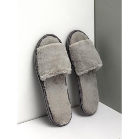 Women's slippers open nose, size 39-41, color gray color-1