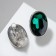 Clips "Party" Ovala, emerald color in silver