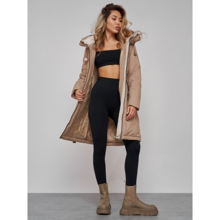 Coat insulated winter female, size 50, beige color-20