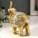 Souvenir Polystone "Golden Elephant in the Mirror Popone" 13.5x14x6 cm mix