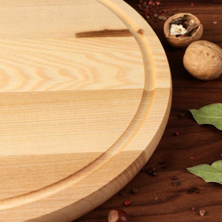 Menzhitsa Wooden "Round", with a cutting board and a saucer, D-35 cm, an array of ash-2