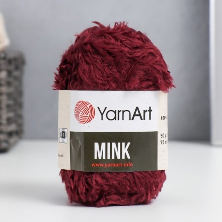 Yarn "mink" 100% polyamide 75m/50g (339 burgundy)