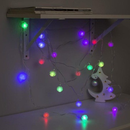 Garland "thread" 5 m with nozzles "Hedgehogs Color", IP20, transparent thread, 20 LED, glow of multi (RG/RB), blinking, 220 V-2