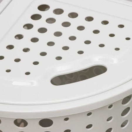 Corner basket with a lid "Moletta", 45 l, 40 × 51 × 54 cm, the color is light gray-3