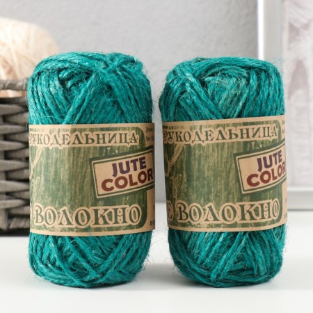 Yarn "Golden Jute fiber" 100% jut 50m/50g set 2pcs (green)