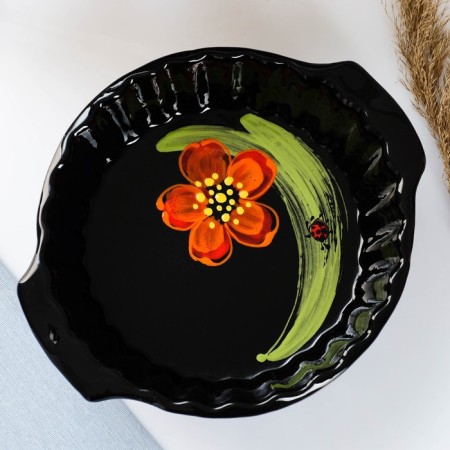 Baking capacity "Round wave" 2l / 25x8.5cm, ladybug-1