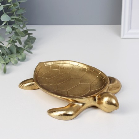 Souvenir Polystone stand "Golden Turtle" 21.8x17x4.5 cm-1