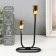 Summary Metal for 2 candles "Singer" black with gold 10x10x23.5 cm