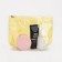 Cosmetic bag with zip-gl, transparent/yellow color