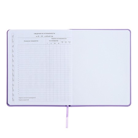 Universal diary for grade 1-11, well, solid cover, artificial leather, silkography, lies, 80 g/m2-11