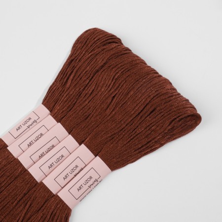 Set of threads Muline No. 3857, 8 ± 1 m, 6 pcs, dark brown color-4
