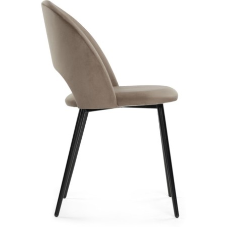 Chair on a metal frame Irre Metal/velor, black/beige 50x55x82 cm-2