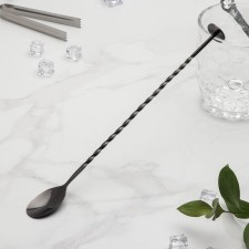A barn spoon with stainless steel Madler, length 32 cm, black color