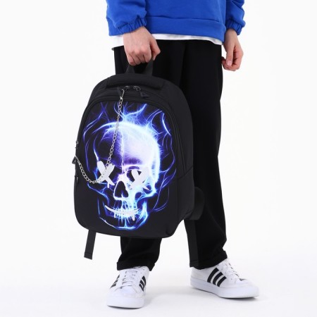 School backpack Art Hype Skull, 39x32x14 cm-2