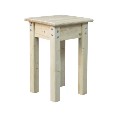 Wooden stool, 300 × 300 × 450 mm, a massif pine, without coating-2