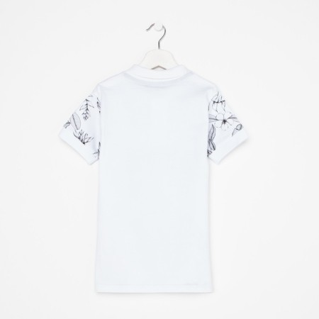 Polo T -shirt for a boy, white color/print mix, height 110 cm-3