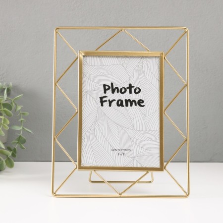Photo frame Metal in 1 photo 13x18 cm "Loft. Triangles" gold 20.5x1x25 cm