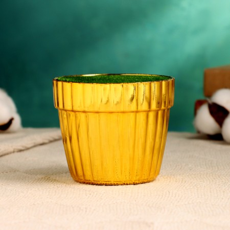 Floristic Kashpo "Trapezius" gold, 9x9x7cm-1