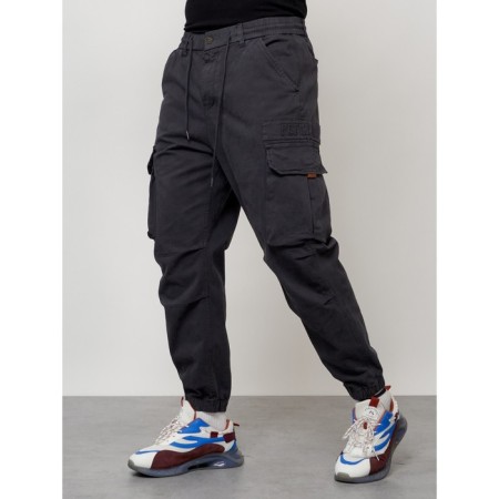 Cargo jeans men, size 44-46, dark gray color-1