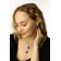 Set 2 objects: earrings, “jacqueline” necklace, oval, white-blue color in silver, 45 cm