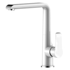 Rossinka W35-23 kitchen mixer, one-handed, with a high swivel spill, chrome/white