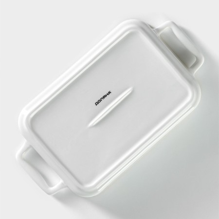 Form for baking of heat -resistant ceramics rectangular shade "lemon", 27 × 15 cm, white color-3