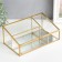 Casket glass with a metal frame "Transparency" gold 10x14.5x25 cm