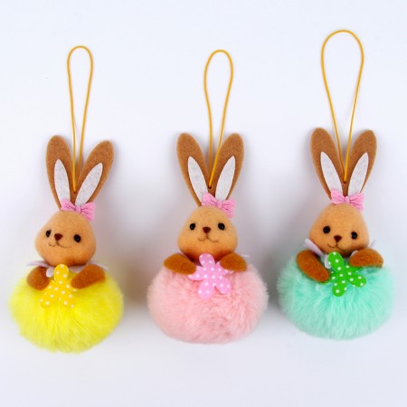 Soft toy "Bunny" on the suspension, 8 cm, color mix-4
