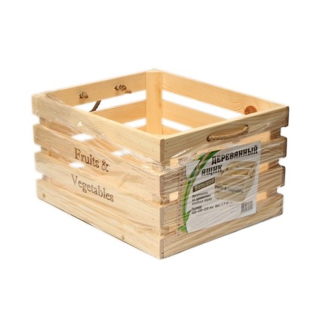 Box for vegetables and fruits, 40 × 33 × 23 cm, wooden, Greengo-4