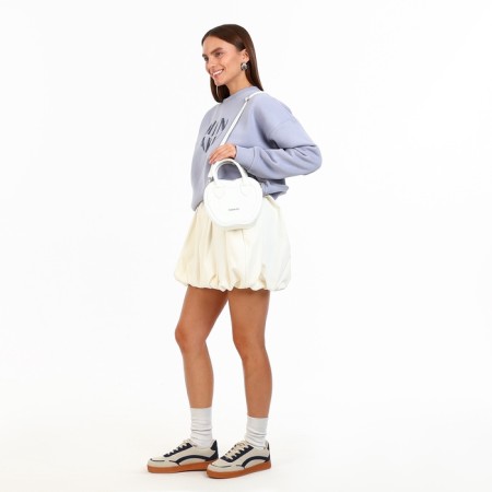 Bag Women's Cross-Bodi with a zipper, white color-7
