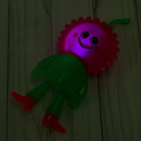 Ball "Flower", light, with a squeak, on an elastic band, Mix colors-4
